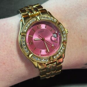 Guess Woman’s Gold & Pink Fashion Watch *Needs New Battery*